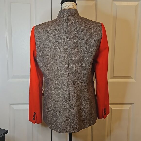 Cremieux Blazer Arabella Colorblock Tweed Jacket Unique Red Size 10 - Picture 9 of 10